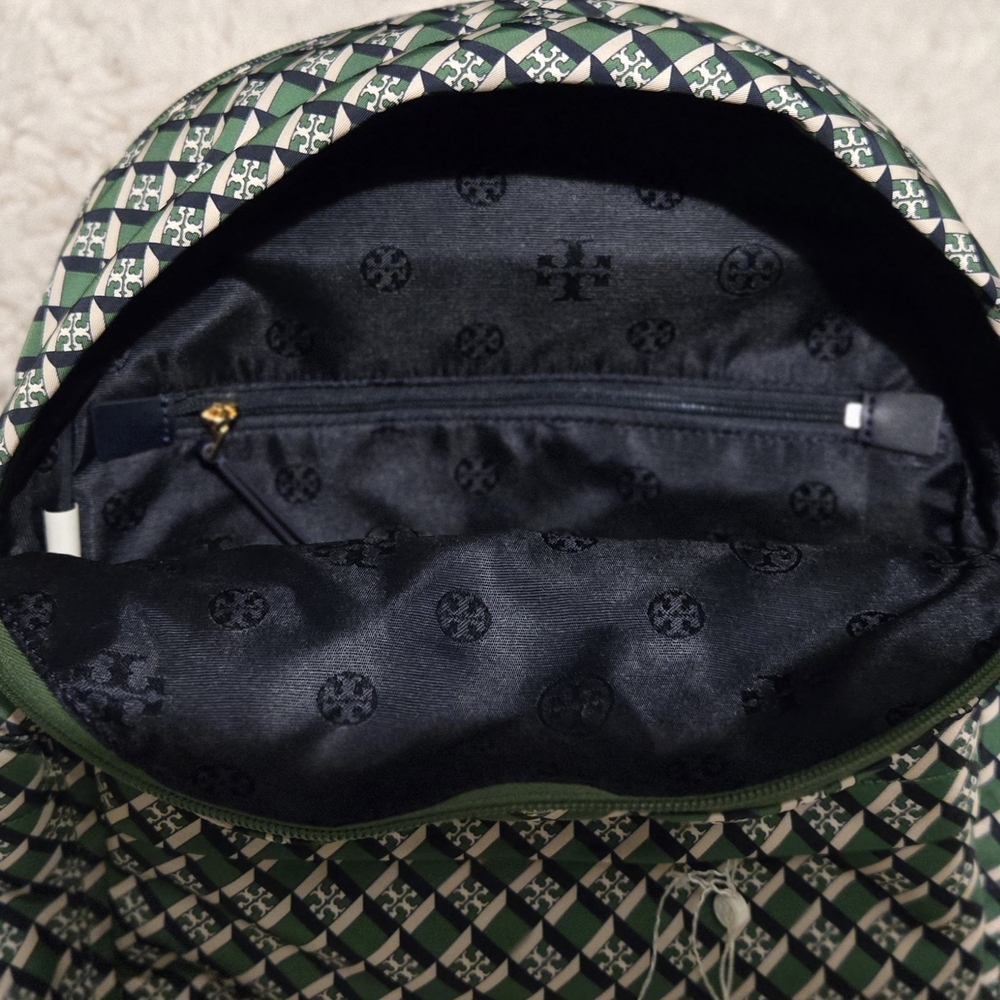 Tory Burch Green Patterned Backpack - Picture 5 of 6